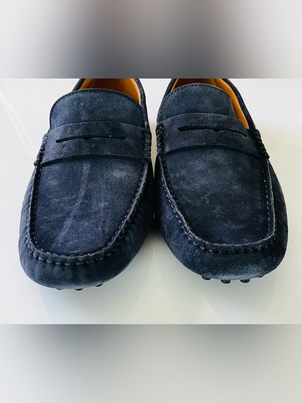 Greats Corsa Driver Hand Sewn Penny Loafers Navy Suede Leather Moccasin Men’s 11 - Picture 7 of 12